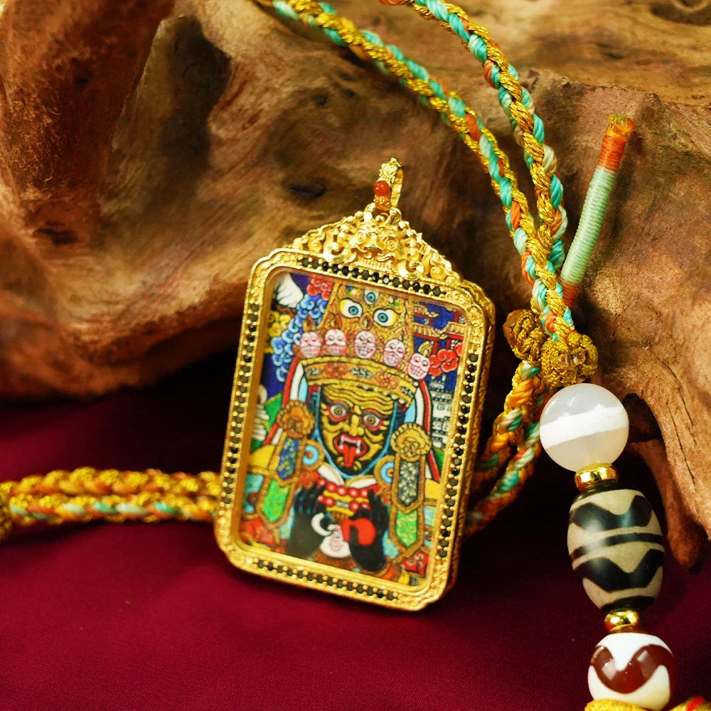 Tibetan Artistry Sacred Amulet Pendant - Traditional Tibetan Culture & Spiritual Jewelry