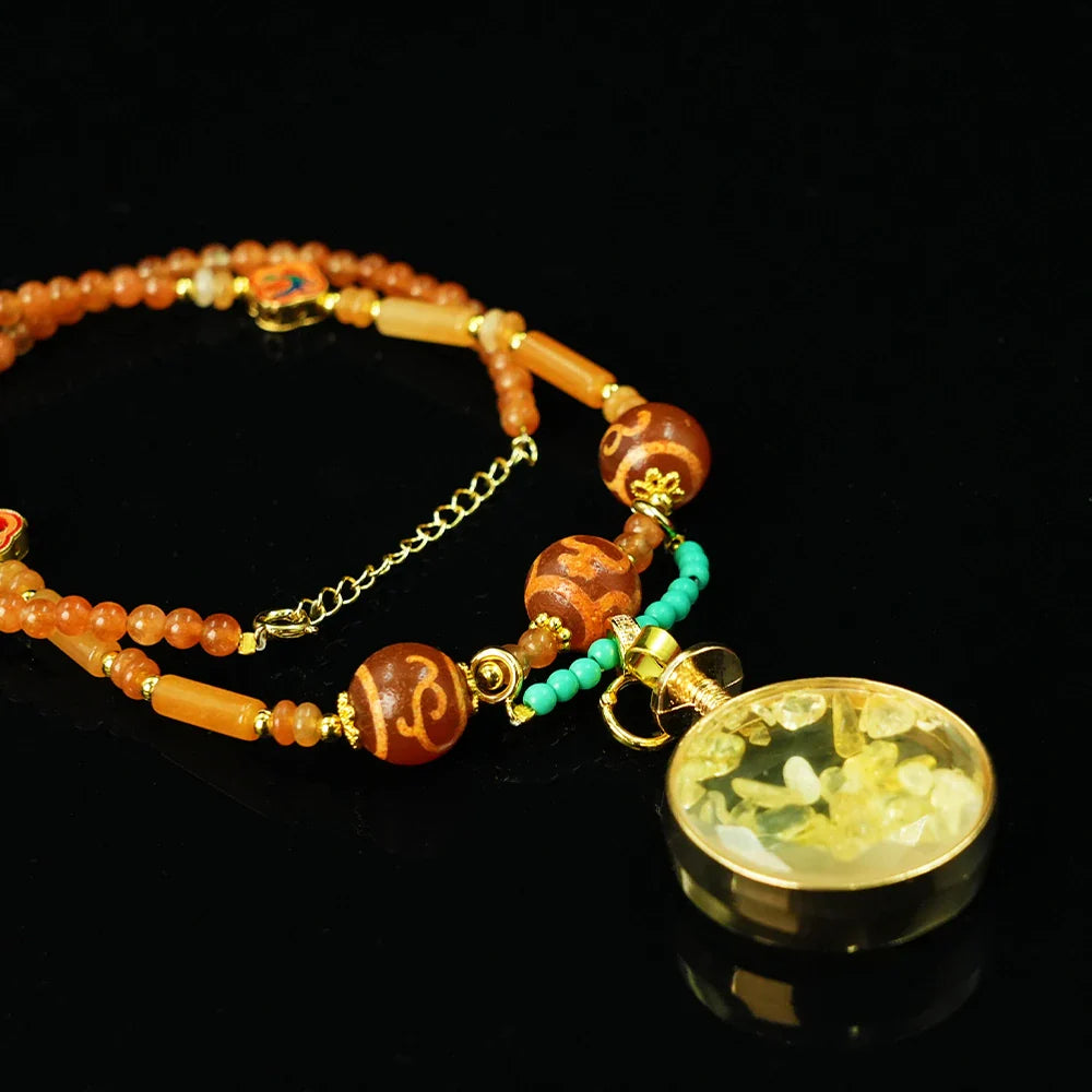 Tibetan Artistry Sacred Amulet Pendant - Traditional Tibetan Culture & Spiritual Jewelry