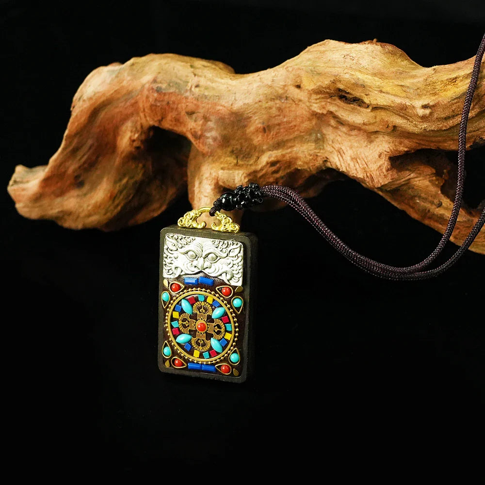 Tibetan Artistry Sacred Amulet Pendant - Traditional Tibetan Culture & Spiritual Jewelry
