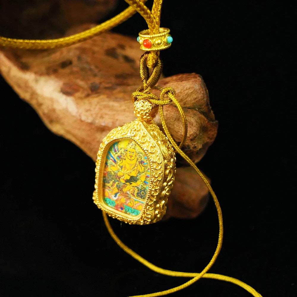 Tibetan Artistry Sacred Amulet Pendant - Traditional Tibetan Culture & Spiritual Jewelry