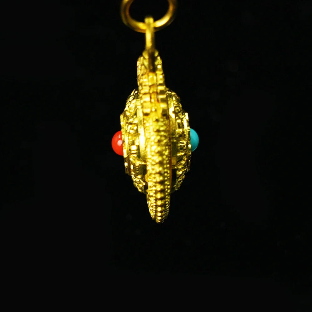 Tibetan Artistry Sacred Amulet Pendant - Traditional Tibetan Culture & Spiritual Jewelry
