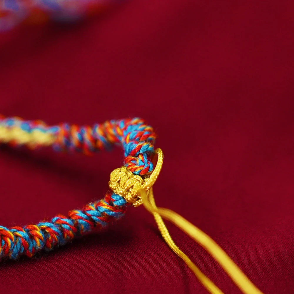 Tibetan Cultural Beaded Bracelet with Silver & Traditional Charms