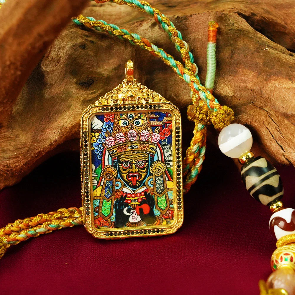 Tibetan Artistry Sacred Amulet Pendant - Traditional Tibetan Culture & Spiritual Jewelry
