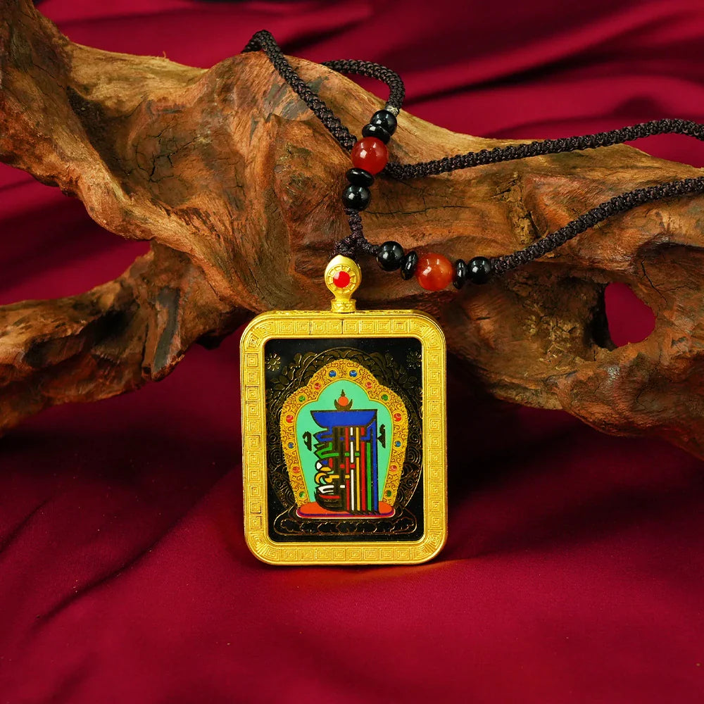 Tibetan Artistry Sacred Amulet Pendant - Traditional Tibetan Culture & Spiritual Jewelry