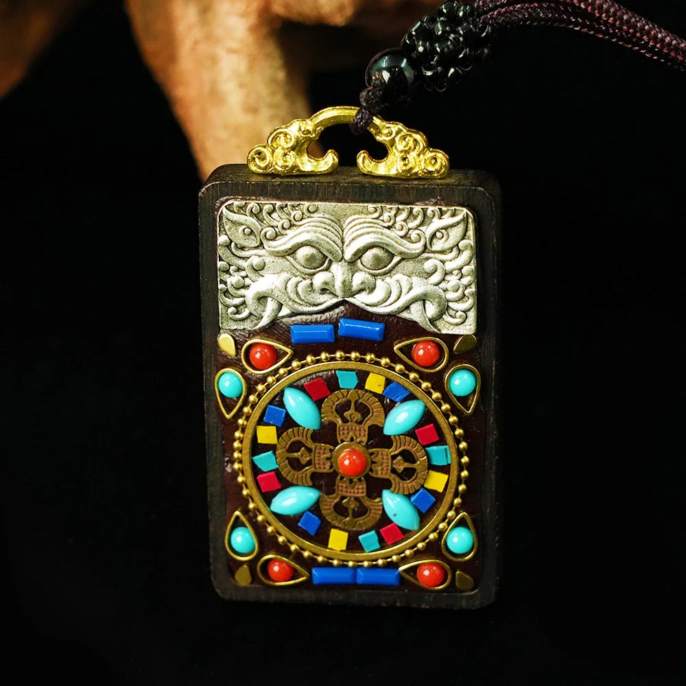 Tibetan Artistry Sacred Amulet Pendant - Traditional Tibetan Culture & Spiritual Jewelry