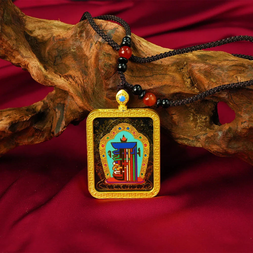 Tibetan Artistry Sacred Amulet Pendant - Traditional Tibetan Culture & Spiritual Jewelry