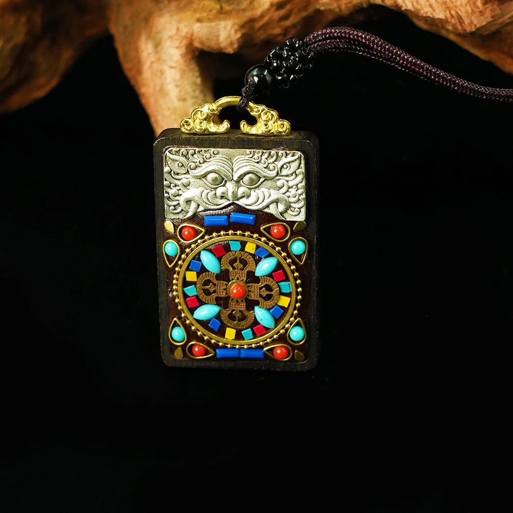 Tibetan Artistry Sacred Amulet Pendant - Traditional Tibetan Culture & Spiritual Jewelry