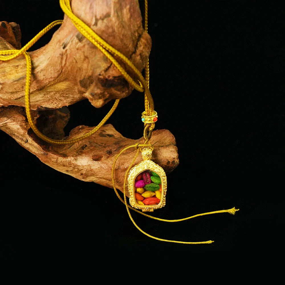 Tibetan Artistry Sacred Amulet Pendant - Traditional Tibetan Culture & Spiritual Jewelry