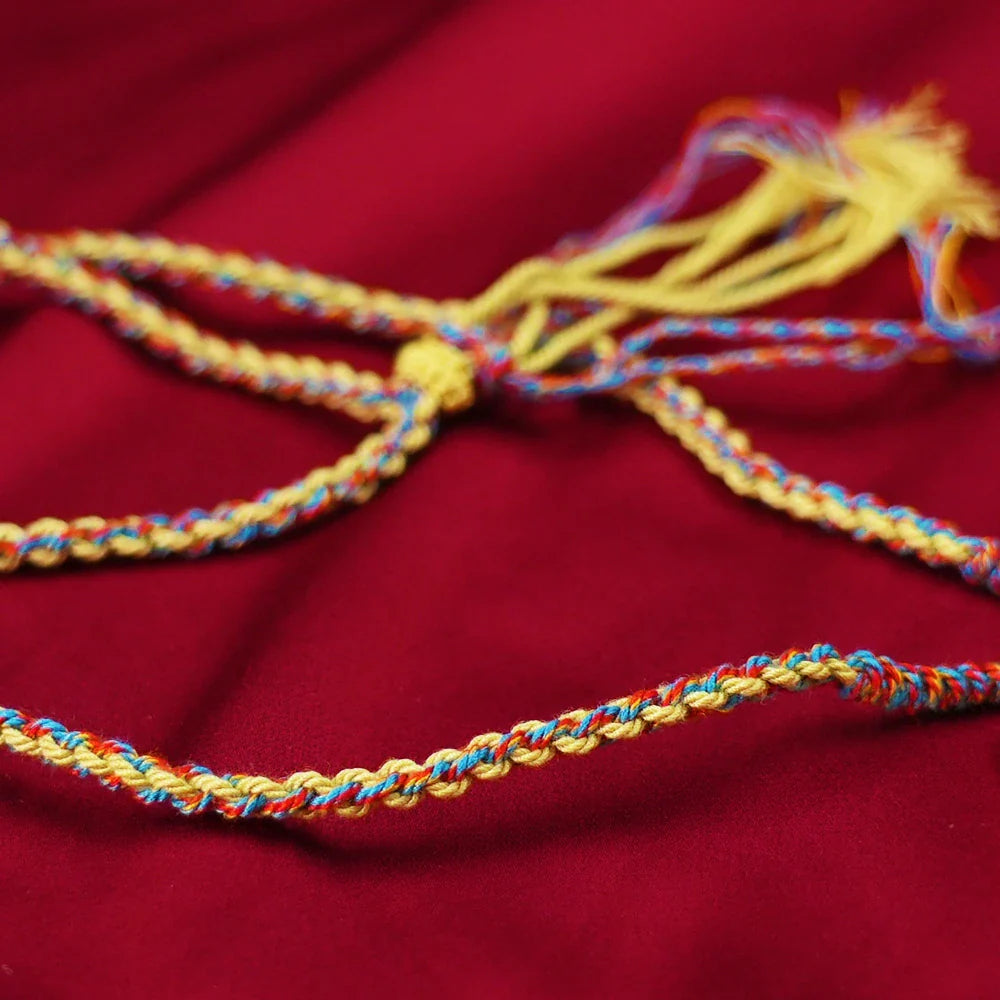 Tibetan Cultural Beaded Bracelet with Silver & Traditional Charms