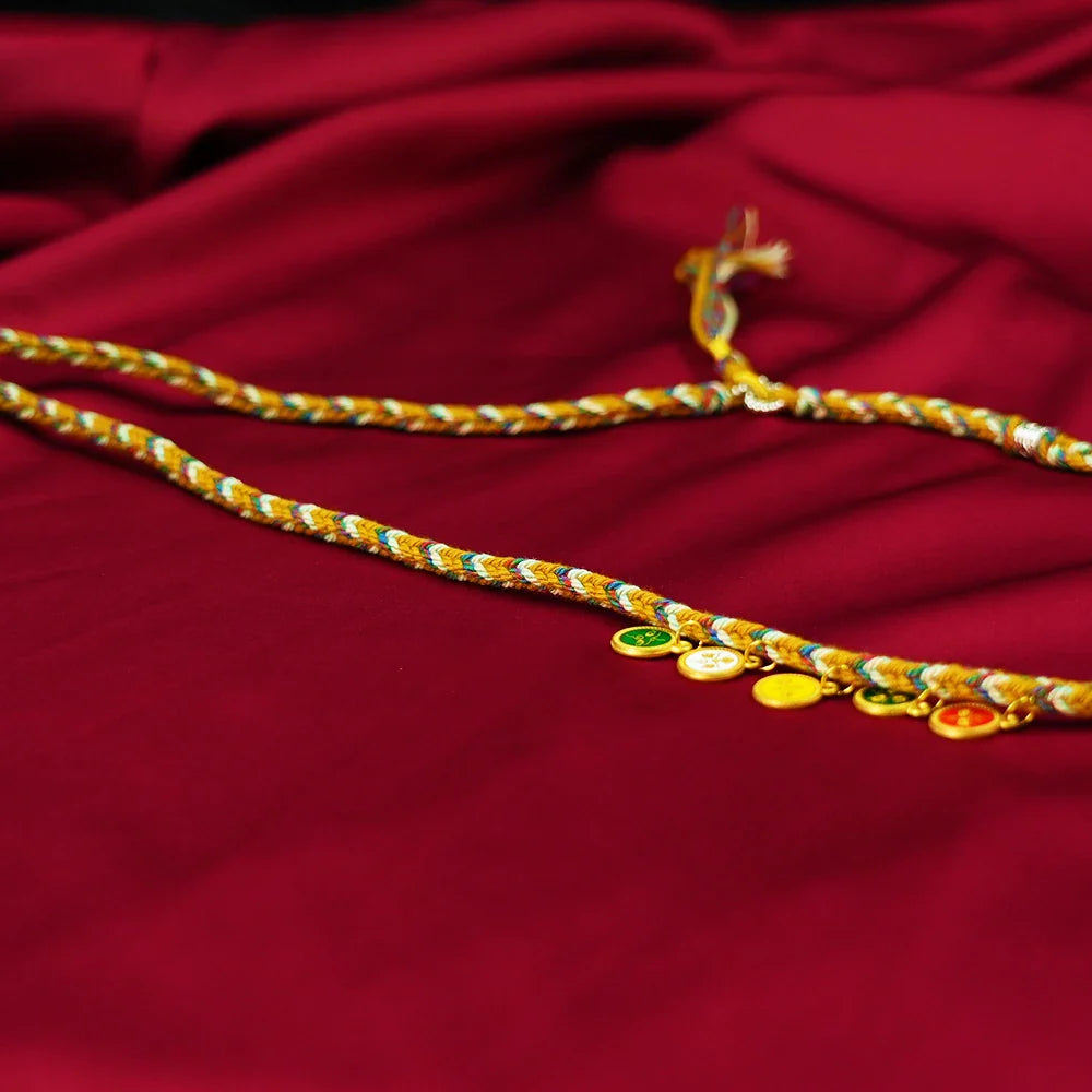 Tibetan Cultural Beaded Bracelet with Silver & Traditional Charms