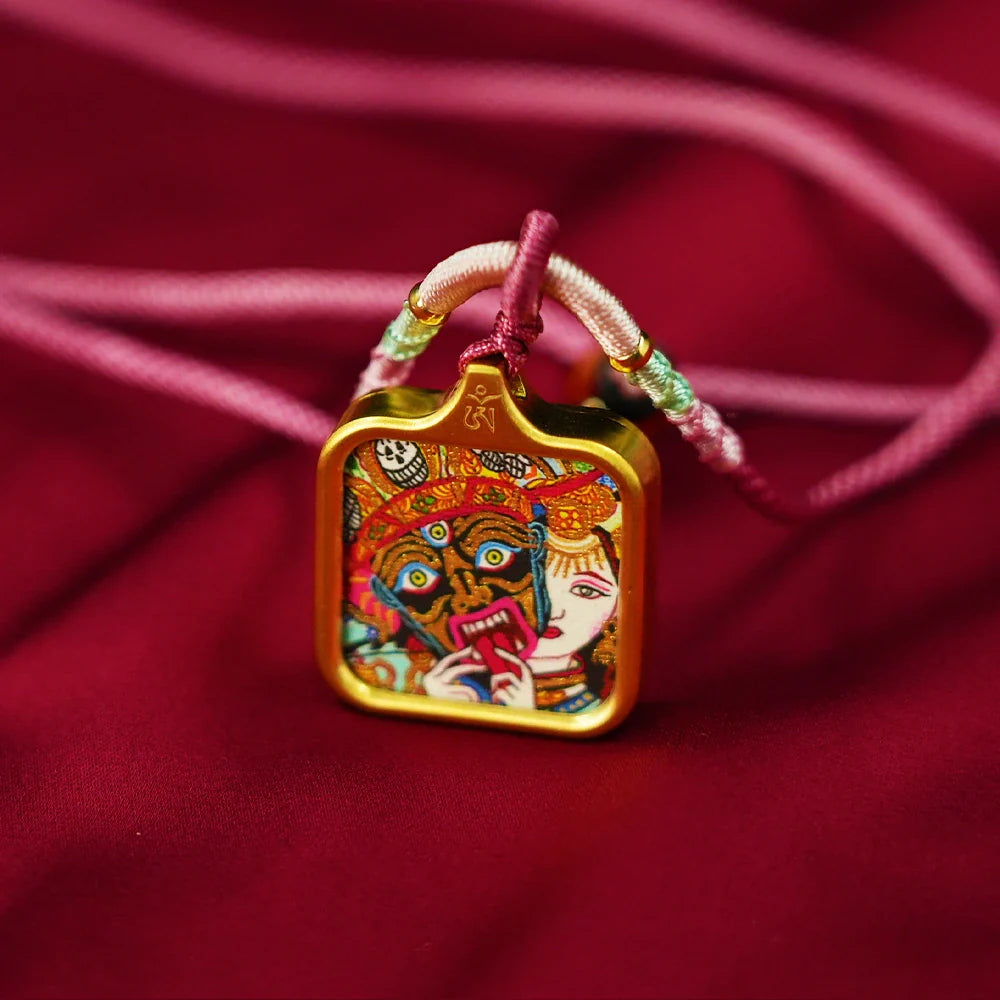 Tibetan Artistry Sacred Amulet Pendant - Traditional Tibetan Culture & Spiritual Jewelry